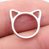 20pcs 21x20mm/16x15mm/13x12mm 6 Colors Hollow Cat Head Frame Charms For DIY Jewelry Making