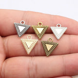 20pcs 16x14mm 5 Colors Double-Sided Textured Inverted Triangle Cone Charms For DIY Jewelry Making