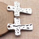 5pcs 45x31mm 2 Colors Antique Silver Color Antique Gold Color Hammered Cross Pendant For DIY Jewelry Making