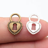 10pcs 12x17mm 2 Colors Antique Bronze Color Antique Silver Color Love Lock Charms For DIY Jewelry Making