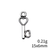 40pcs 15x6mm 2 Colors Antique Bronze Color Antique Silver Color Love Key Charms For DIY Jewelry Making