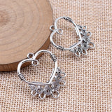10pcs 25x30mm Antique Silver Color Heart Earring Connector Pendant For DIY Jewelry Making Handmade Jewelry Findings