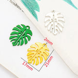 8pcs 3 color leaf Charms for Diy Jewelry Making Accessories Spray Rubber Paint leaf Pendant 21*17mm W239