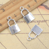20 piezas dijes de bloqueo suave 21x11mm colgantes de Color plata antigua para hacer joyería tibetana hecha a mano DIY