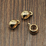 50pcs 6x8mm KC Gold Color Bail Beads For DIY Jewelry Making Handmade Jewelry Craft Findings