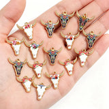 10PCS Alloy Drip-Style Bull's Head Pendants: DIY Necklace Earrings Jewelry Accessories Keychains Bag Charms for Jewelry Making