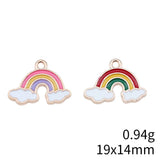 10pcs 19x14mm Kc Gold Color Rainbow Charms For DIY Jewelry Making