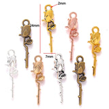 20pcs 7 Color rose Charm for Bracelet Necklace earring Pendant  DIY Handmade Jewelry Accessories 7*24mm Q1165
