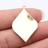 4pcs 35x25mm 5 Colors Twisted Leaf-Shaped Charms For DIY Jewelry Making