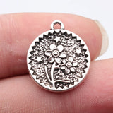 10pcs 20x18mm Antique Silver Color Flower Charms For DIY Jewelry Making