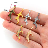 20pcs 6 colors bat Wings Charms for Earrings necklaces keychains DIY Jewelry accessories Handmade Making Craft 12*31mm D454