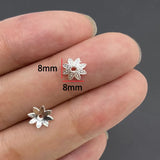 20-40pcs silver Alloy Flower Holder Partition Bead Cap Bead Holder Cap DIY Step Shaking Hairpin Hairpin Crown Accessories V149