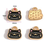 10pcs 17 styles animal Enamel Alloy cat Charm Earring Pendant DIY Keychain Necklace Jewelry Accessories W478