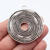 1pcs 58x53mm 2 Colors Antique Silver Color Antique Copper Color Irregular Geometric Circular Pattern Pendant