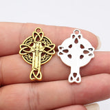 10pcs 24x37mm 2 Colors Antique Silver Color Antique Gold Color Celtic Knot Cross Charms For DIY Jewelry Making