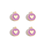 10pcs 3 styles Enamel heart-shaped Charm for Earring Keychain Necklace Pendant DIY Jewelry Accessories 14*12mm W489