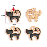 10pcs 17 styles animal Enamel Alloy cat Charm Earring Pendant DIY Keychain Necklace Jewelry Accessories W478