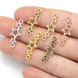 30pcs 6 Colors star Charms For Bracelet Earring necklace Connector Pendants DIY Handmade Jewelry Accessories Making 9*25mm L347