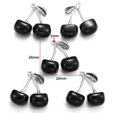 5pcs 20style Red Black Cherry Acrylic Stereo Oil Enamel DIY Charms for Bag Earring Necklace Jewelry Making Handmade Pendant W428