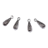 20pcs 15x5x5mm Antique Silver Color Carved Water Drop Charms Accessories For DIY Jewelry Making Jewelry Findings