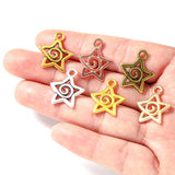 20pcs 6 Colors star Charms For Bracelet Earring necklace Pendants DIY Handmade Jewelry Accessories Making 16*20mm L349