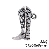 4pcs 26x20x8mm 2 Colors Antique Bronze Color Antique Silver Color 3D Cowboy Shoe Boots Charms For DIY Jewelry Making