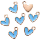 30pcs 10 colors small love heart Alloy Metal Enamel Charms Pendant DIY Bracelet Necklace earrings Jewelry making accessories