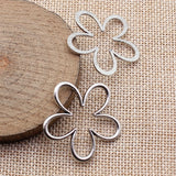 10pcs 34x33mm 3 Colors Antique Bronze Color Antique Silver Color Antique Gold Color Hollow Flowers Charms