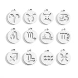 5pcs Stainless Steel 12 constellation charm DIY Jewelry Charms for Necklace Making Pendant Never Fade 15*17mm L409