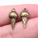 10pcs 19x8x4mm 2 Colors Antique Bronze Color Antique Silver Color Ice Cream Charms For DIY Jewelry Making