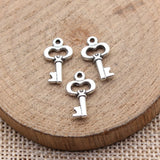 40pcs 16x9mm 2 Colors Antique Bronze Color Antique Silver Color Small Key Charms For DIY Jewelry Making