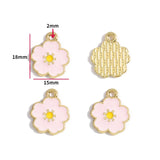 10pcs various styles Enamel Alloy flower Charm Earring Pendant DIY Keychain Necklace Jewelry Accessories W494