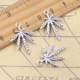 20 piezas dijes hoja 23x18mm colgantes de Color plata antigua fabricación DIY joyería tibetana hecha a mano