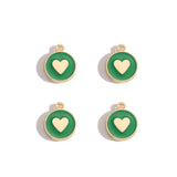 10pcs 3 styles Enamel heart-shaped Charm for Earring Keychain Necklace Pendant DIY Jewelry Accessories 14*12mm W489