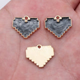 10pcs 15.5x18.6mm 5 Colors Pixel Heart Charms For DIY Jewelry Making