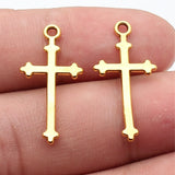 40pcs 28x13mm 2 Colors Antique Silver Color Antique Gold Color Cross Charms For DIY Jewelry Making