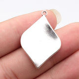 4pcs 35x25mm 5 Colors Twisted Leaf-Shaped Charms For DIY Jewelry Making