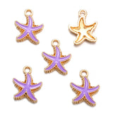 10Pcs 10Colors Zinc alloy Metal Enamel Starfish For Pendant Bracelet Necklace DIY Jewelry Making  18*15mm W237
