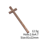 2pcs 81x22mm 2 Colors Antique Bronze Color Kc Gold Color Blessed Hammered Cross Charms For DIY Jewelry Making