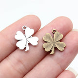 20pcs 16x15mm 2 Colors Antique Bronze Color Antique Silver Color Four Leaf Clover Charms For DIY Jewelry Making
