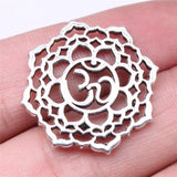 5pcs 26x26mm 2 Colors Antique Silver Color Antique Gold Color Om Symbol Charms For DIY Jewelry Making