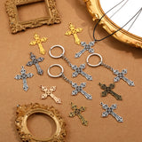 4pcs 6 Color cross Charm for Key Chain Bracelet Necklace earring Pendant  DIY Handmade Jewelry Accessories 37*57mm T107