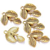20Pcs 24*20mm 5 Color Charms leaf Metal Alloy Pendants for Earring Necklace Jewelry Making DIY Handmade