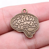 5pcs 22x23mm 2 Colors Antique Bronze Color Antique Silver Color Anatomical Brain Charms For DIY Jewelry Making