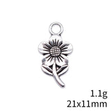 20pcs 21x11mm 2 Colors Antique Bronze Color Antique Silver Color Double-Sided Flower Charms For DIY Jewelry Making