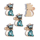 5Pcs Alloy Drip Oil Cat Enamel Pendant 22 * 14mm DIY Necklace Earrings Bracelet Pendant Jewelry Making Accessories W631