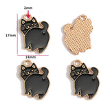 10pcs 17 styles animal Enamel Alloy cat Charm Earring Pendant DIY Keychain Necklace Jewelry Accessories W478