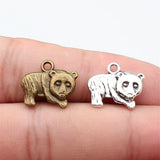 10pcs 13x17mm 2 Colors Antique Bronze Color Antique Silver Color Panda Charms For DIY Jewelry Making