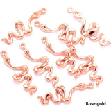 25pcs 28x10mm 7 colors Plated Snake Charms Animals Pendants For Diy Earrings necklace Making Materials Accessories