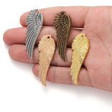 10pcs wing Charms Antique Silver color Metal Pendant Fit Bracelets Necklace Jewelry Making DIY Accessories 51*17mm D402